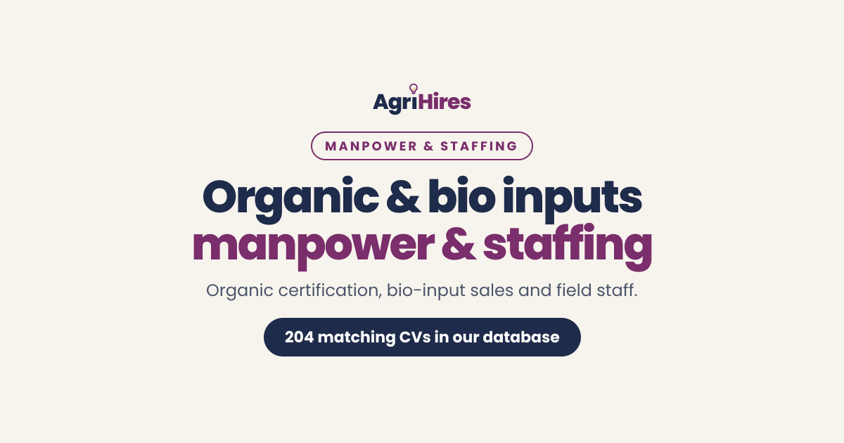 AgriHires organic & bio inputs manpower and staffing share card